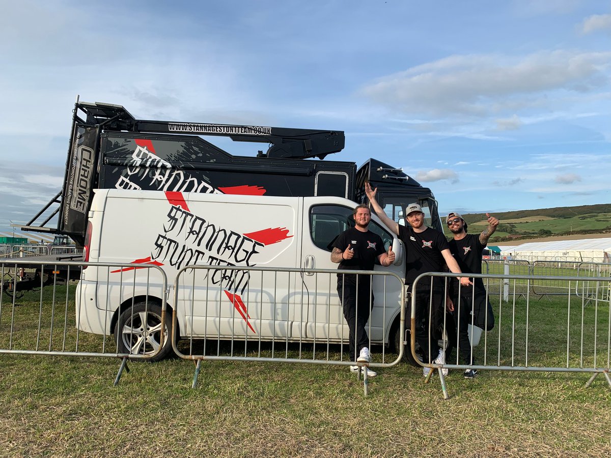 Say hi to our arena guys. Straight off the ferry and preparing for this weekend.