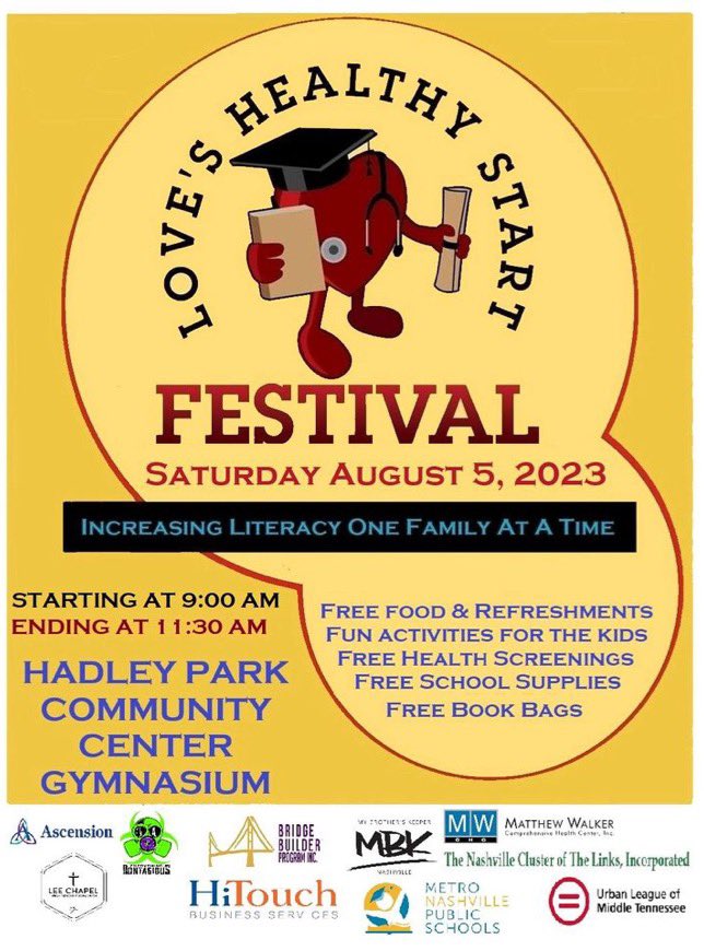 MBKNashville's tweet photo. Come see us tomorrow at @HaroldLoveJr’s Healthy Start Festival at Hadley Park 9-11:30am! We’ll be giving out books for our #IReadILead Literacy Campaign! https://t.co/8j73SgpZRA