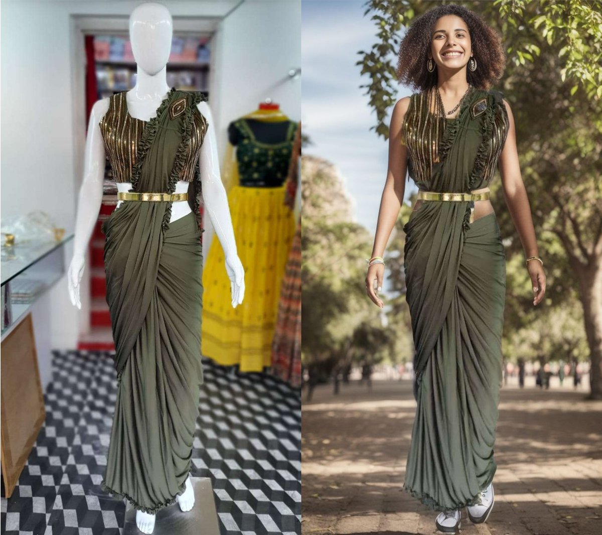 ux_avi's tweet photo. Tried to turn a Mannequin into a Human with Gen AI.

I came across a chinese startup https://t.co/0aicE5VZFN that has been using Gen AI features since an year, so I put them on test. Here's a mannequin in Indian outfits turned into new ethnicity models with AI background!

#AIart https://t.co/9drG4A8Ysl