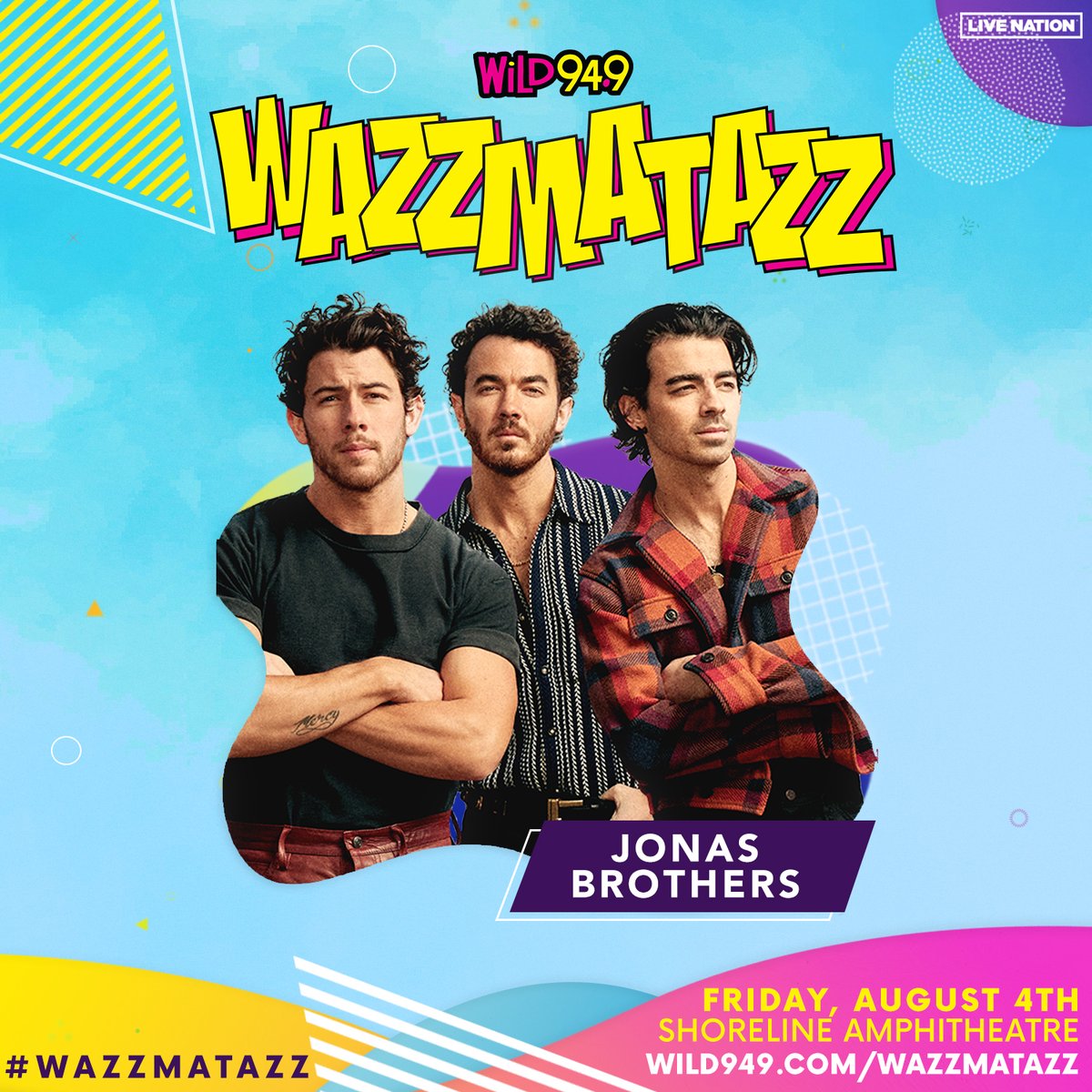 Wild949's tweet photo. Retweet if you're excited to see the @jonasbrothers! #WAZZMATAZZ https://t.co/naKpdeaRRI