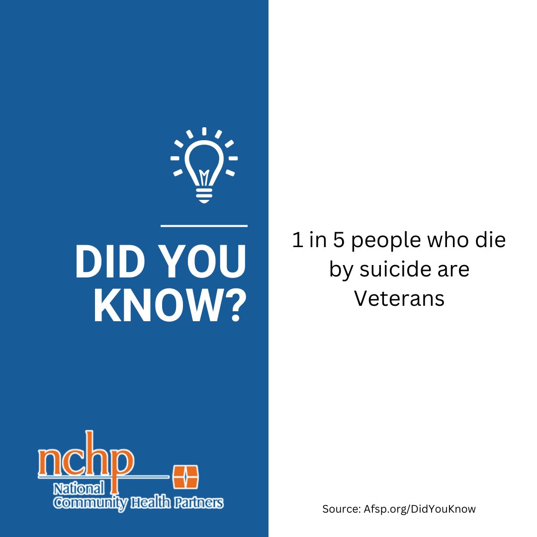 NCHPonlineOrg's tweet photo. #DYK #Veterans and #ActiveDuty men and women are at a higher risk for #suicide.
If you are or know of a #Veteran in need of our services contact a Case Manager here: (928)615-3675. #EndVeteranSuicide #SuicidePrevention #MentalHealth #Arizona #Community #Yuma https://t.co/2FovKw0HLb