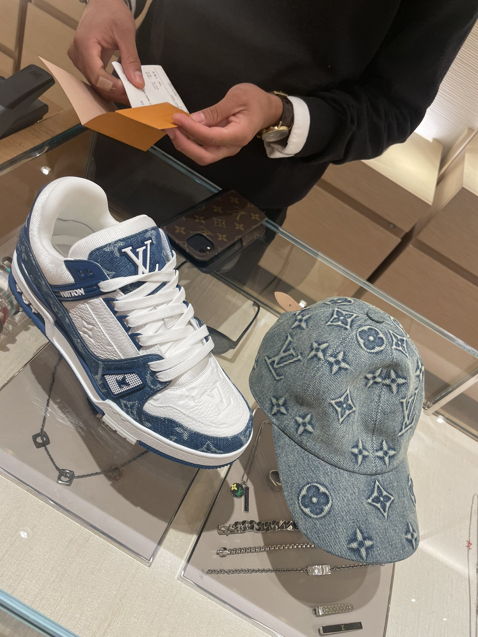 Louis Vuitton Trainer Sneaker Denim Monogram for Men