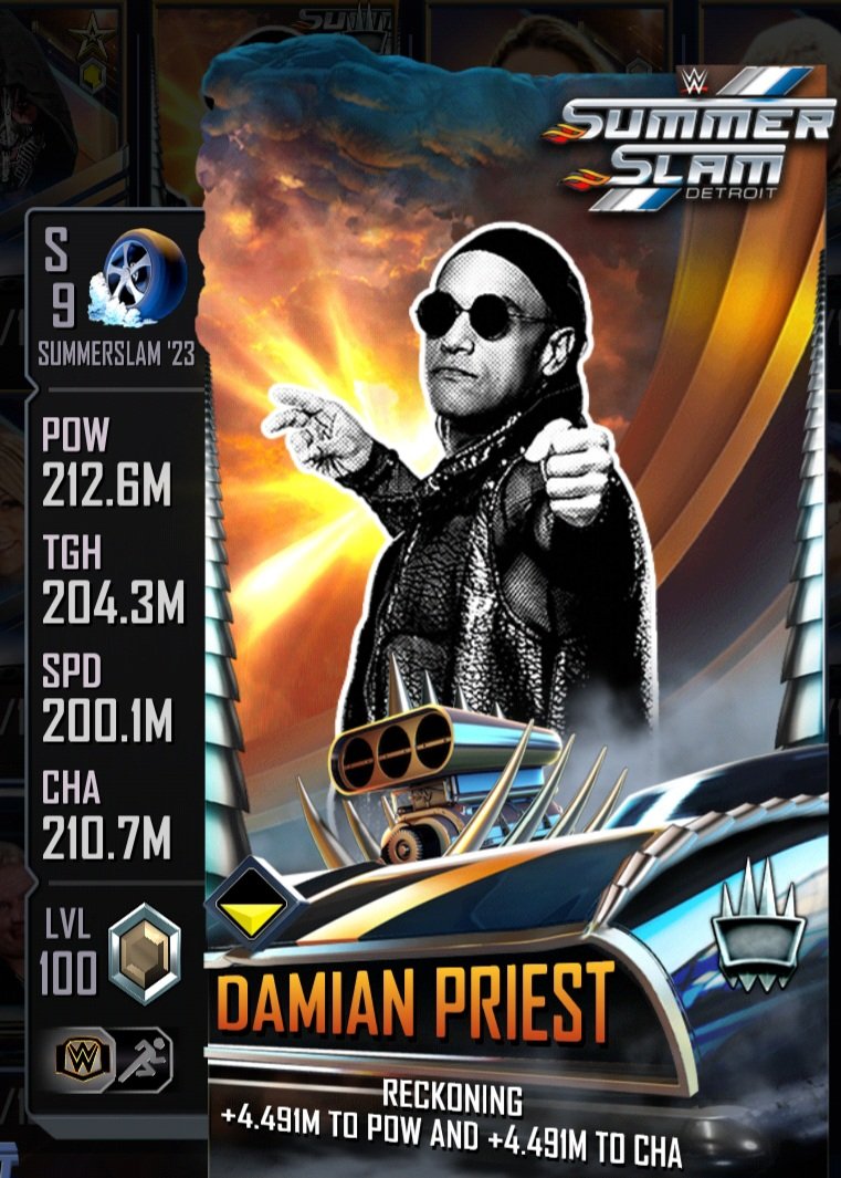 NerdHawg's tweet photo. Heroic completed before noon (and got my 1st #SummerSlam23 pro in the process) #WWESuperCard #WWESummerSlam #DamianPriest #Heroic #GiantsUnleashed #NewTier https://t.co/NBB8onSFP2
