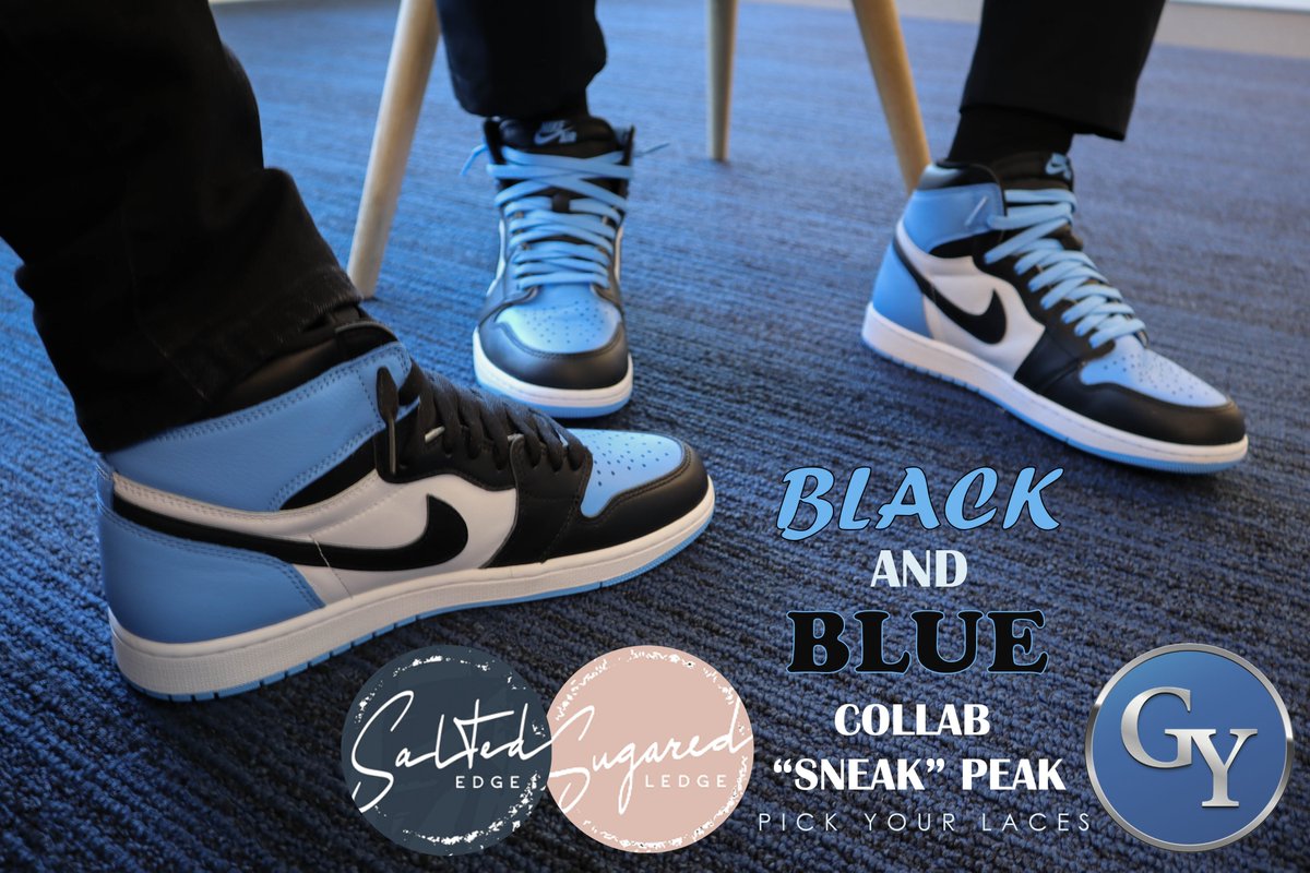 Black and Blue Jordans collab here at GY!

Which laces do you prefer?