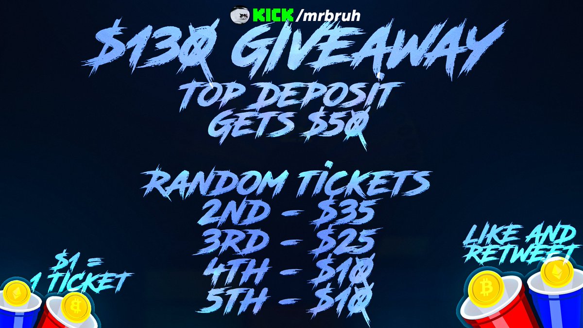 🔥PROUD TO ANNOUNCE MY FIRST EVER DEPOSIT COMPETITION🔥

🔹$130 In Prizes!
🥇Top Deposit gets $50
🥈to 5th get randomly picked via an ticket system on stream!
🔹You must be on my code! bigspins.net/a/bruh
🔹One win per person!
🪲RANDOM RETWEET + TAG WINS $10
🔹DM me  depo +
