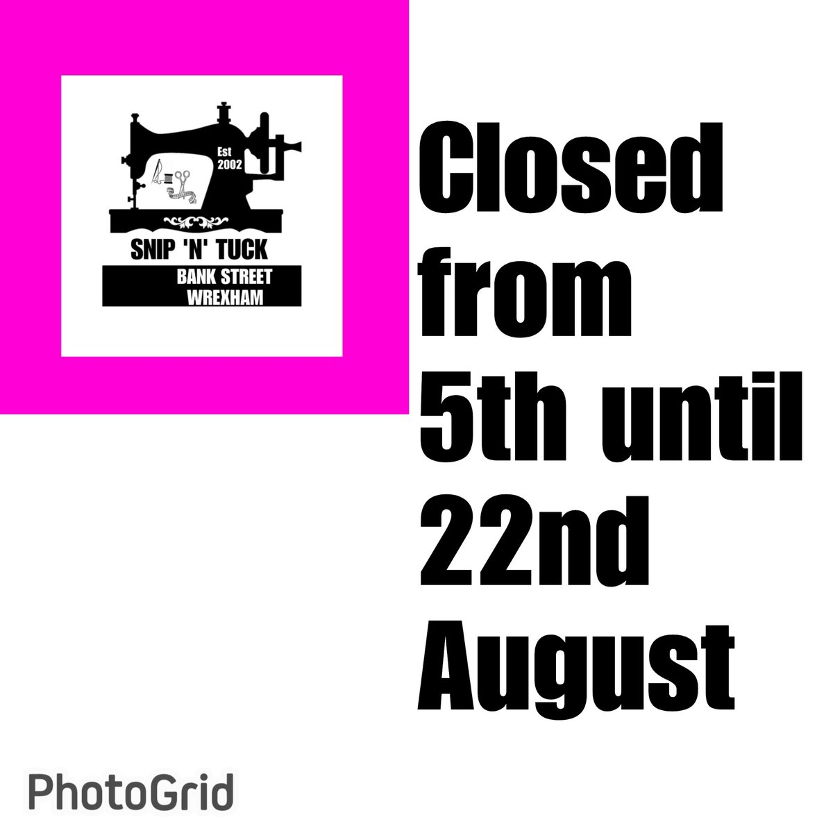 TuckSnip's tweet photo. I am now Closed until 22nd August, as most of you know I am seriously ill and I am having treatment to save my life. 
Thank you so much for the well wishes and lovely gifts this past week it really has made me feel loved.
I will see you all after 22nd August❤️ https://t.co/sQrTs58GmW
