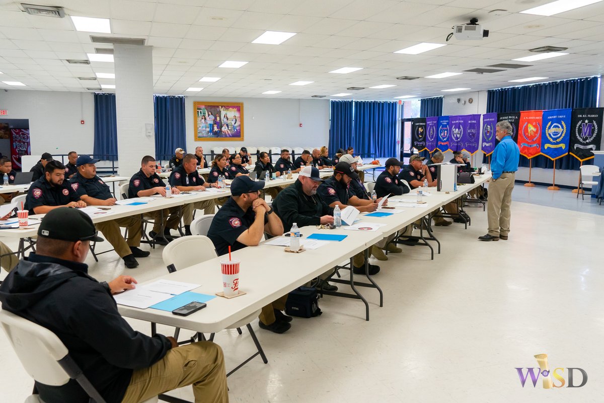 WeslacoISD's tweet photo. Our security guards have been diligently attending training sessions all week in preparation for the upcoming school year. We are committed to ensuring a safe and secure environment for all our students and staff. #SchoolSafety  #WISDTheRightChoice https://t.co/Zp9NFP0X2f