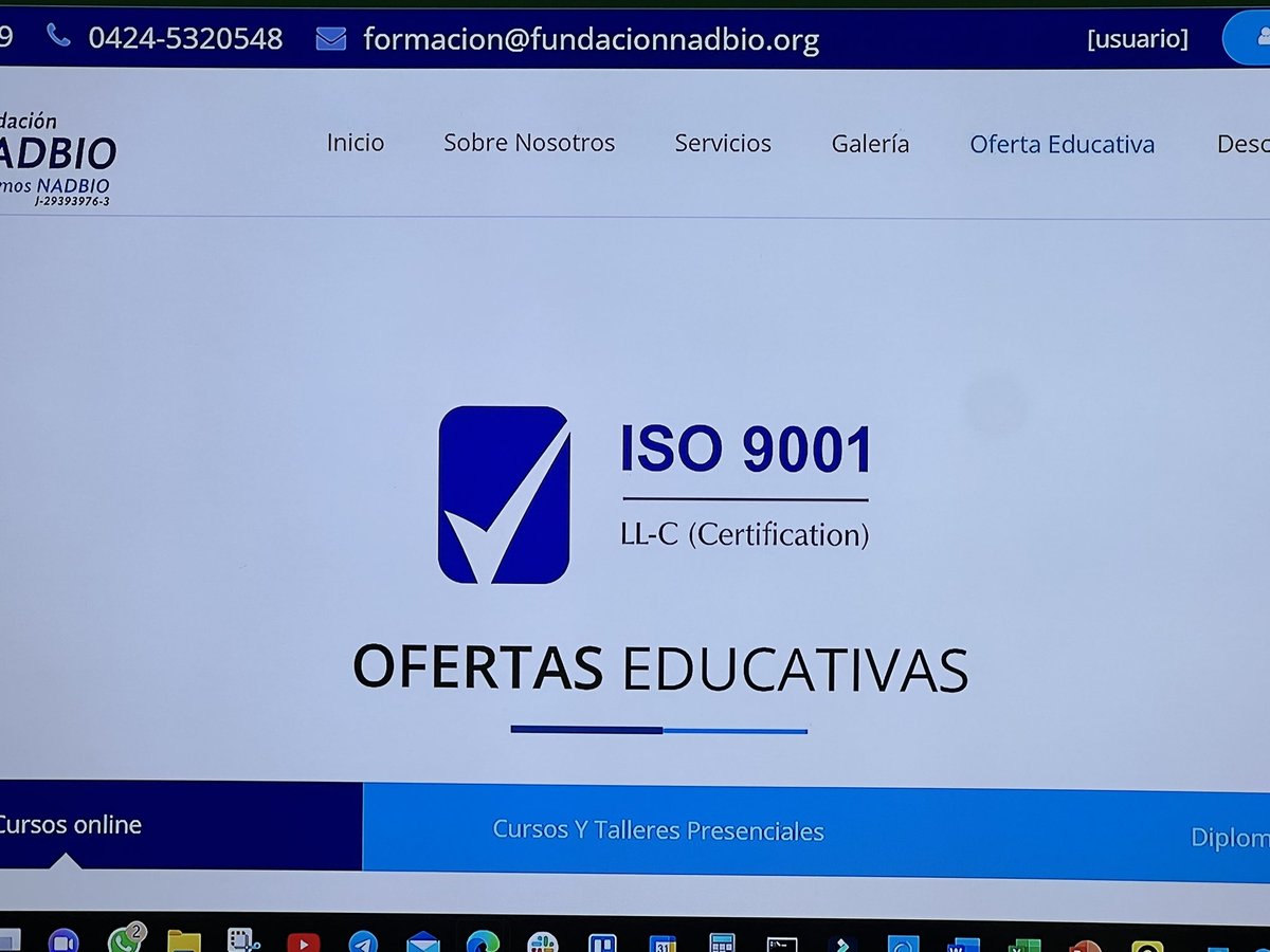 Hoy fuimos auditado por la Empresa LLC Europea , y mantenemos nuestra certificación  ISO 9001-2015 en Fundación NADBIO.

Felicitaciones a todo el equipo