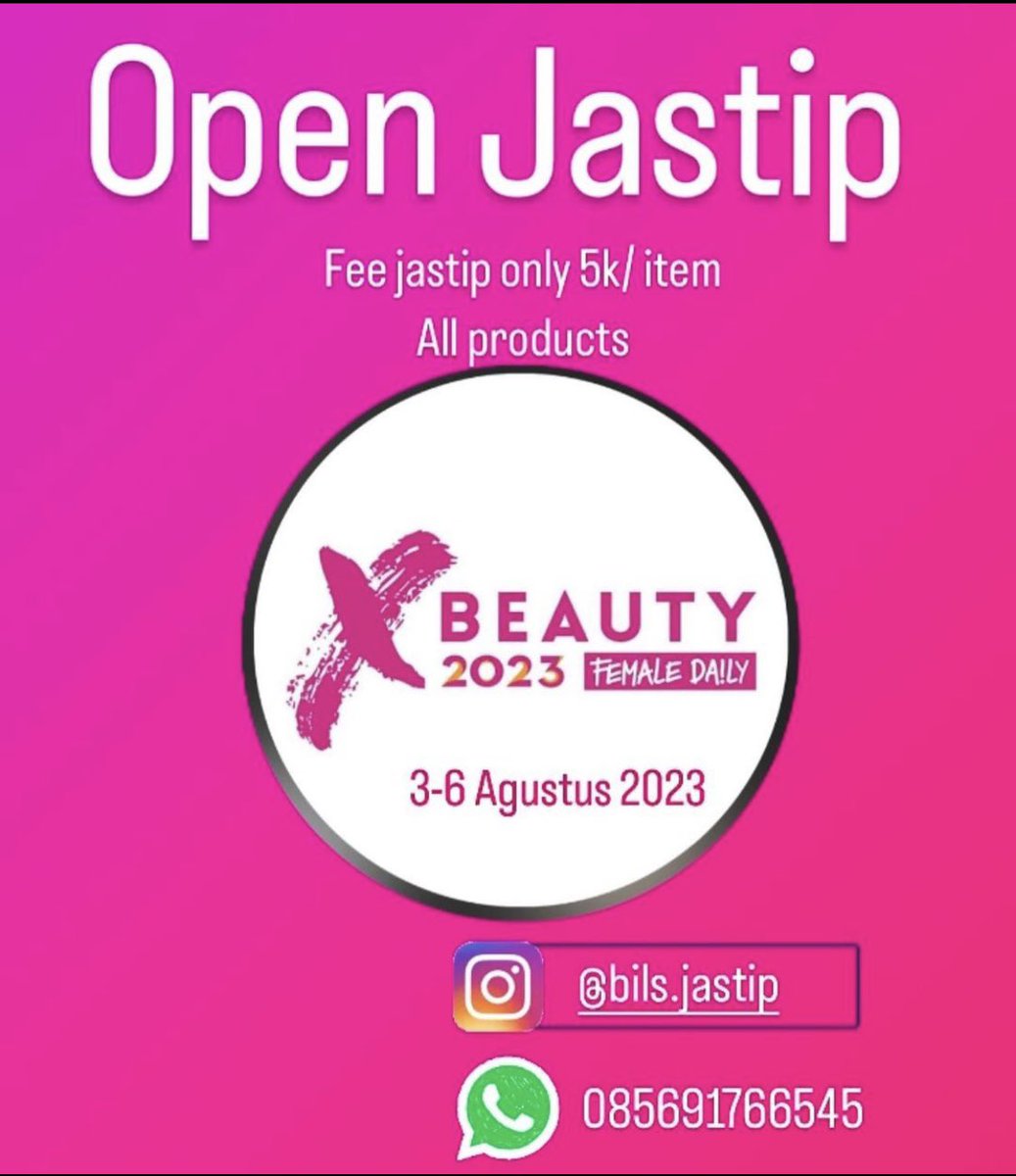 bilanaila's tweet photo. Haiii kaka2 semuanyaaa, aku open jastip Jakarta X Beauty 2023 hari ini yaa, fee jastip only 5k / item - Flat untuk semua jenis produk

Untuk yg mau Join Group Wa:

https://t.co/g8Demeo4xb

#openjastipJakartaXBeauty2023 #jastipJakartaXBeauty2023 #JXB2023 https://t.co/DboFlHiJd6