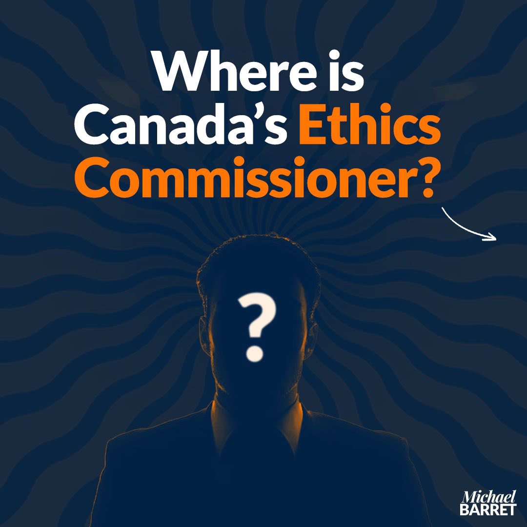 MikeBarrettON's tweet photo. 165 days without an Ethics Commissioner. Not surprising Justin Trudeau is avoiding this after being entangled in scandals & cover ups for 8 years & found guilty twice of breaking ethics laws.
Canadians deserve accountability – there needs to be an Ethics Commissioner to guard against conflicts of interests.