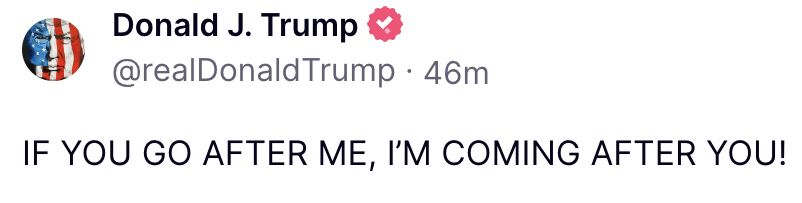 Doesn't this threat violate Trump's bond agreement?