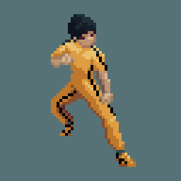 A little #brucelee isometric #pixelart , just for training and for fun #aseprite #pixelartist