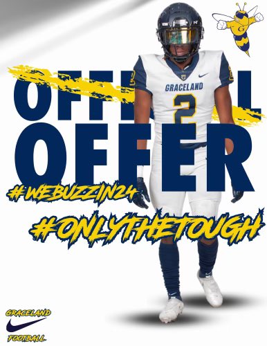 BrennonT_'s tweet photo. I’m blessed &amp; honored to receive an offer from @GracelandFB Thank you @4thQtMentality #WeBuzzin24 #OnlyTheTough💛💙 @adamgorney @SWiltfong247 @ChadSimmons_ @CoachReedLive @FbIberia @DemetricDWarren @Jeff_XOS @TheUCReport @samspiegs #Boot2Iowa https://t.co/BdTfMJnild
