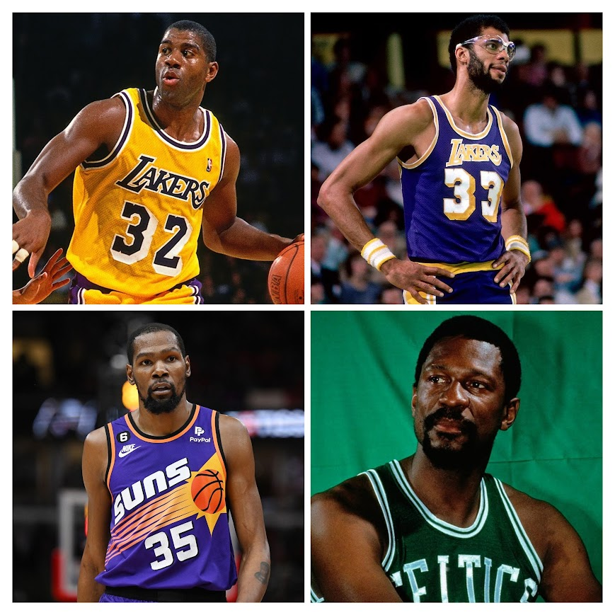 ClutchPoints's tweet photo. Thoughts on Austin Rivers' list of top 10 NBA players of all-time?🤔

1. LeBron James
2. Michael Jordan

Everyone else (in no particular order):
- Kobe Bryant
- Stephen Curry
- Tim Duncan
- Shaquille O'Neal
- Magic Johnson
- Kareem Abdul-Jabbar
- Kevin Durant
- Bill Russell

(via @ringernba)