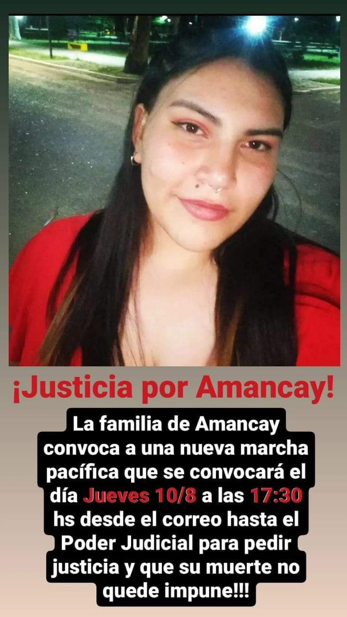 Matisanchez94's tweet photo. ... La familia convoca a una nueva marcha el 10/08 a las 17:30, y pide que a todos los que puedan aportar info sobre la noche del 28/07 (en la Ruta, en Comuna, vecinos, etc) que por favor se comuniquen para sumar pruebas a la causa. #JusticiaPorAmancay https://t.co/iDfUp7agfq