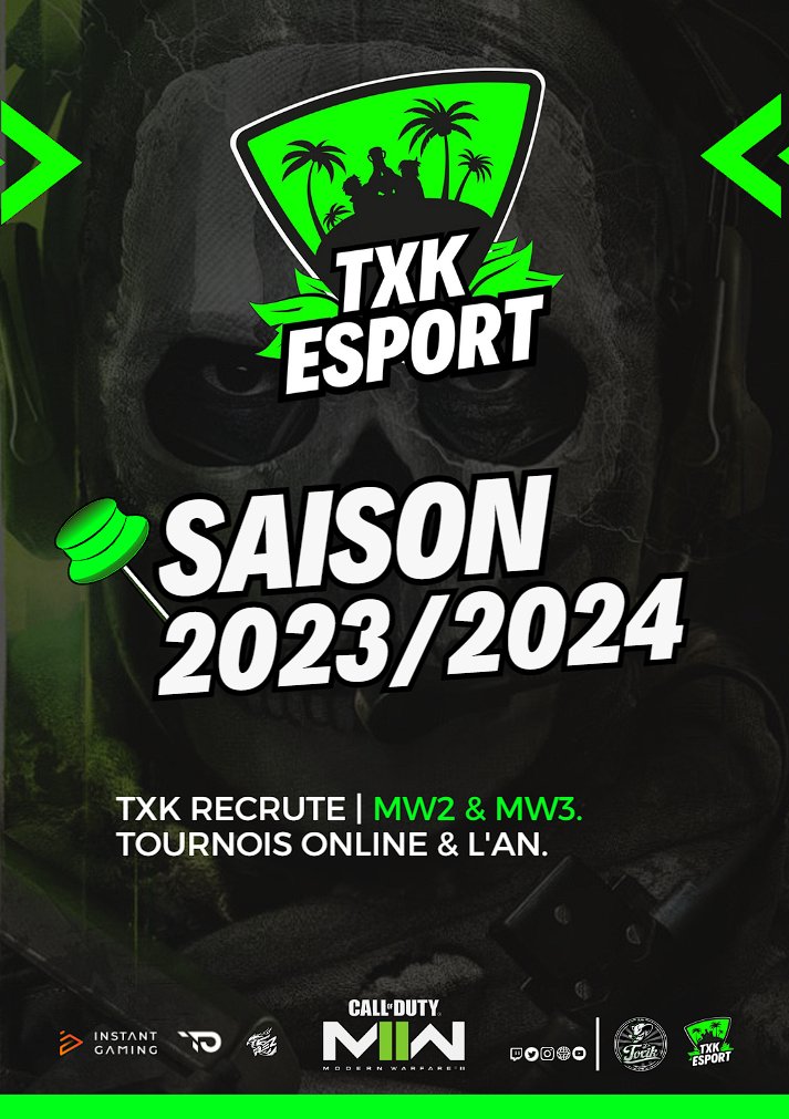 toxik_esport's tweet photo. 📢| #𝘙𝘦𝘤𝘳𝘶𝘵𝘦𝘮𝘦𝘯𝘵 

La @toxik_esport lance ses recrutements pour cette fin d'année 2023.

Nous recherchons :  

➡️ 4 Joueurs 
➡️ 2 Streamers / Casters 
➡️ 1 Manager COD 

Pour plus d'information, veuillez-nous contacter par message.

@Cherche_1Groupe @Cherche_FA https://t.co/YmQPxv9y9k