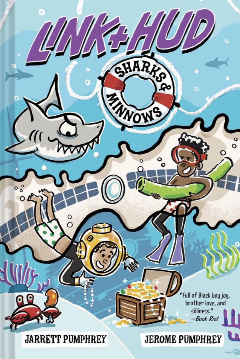 LBookends's tweet image. We *finally* met @wjpumphrey &amp;amp; @jpumphrey this summer at #ALAAC23 and not only did we laugh out loud reading their new book LINK + HUD: HEROES BY A HAIR, but today we were able to add book #2 (SHARKS &amp;amp; MINNOWS) to our pre-order list!

This series will fly off our library shelves!