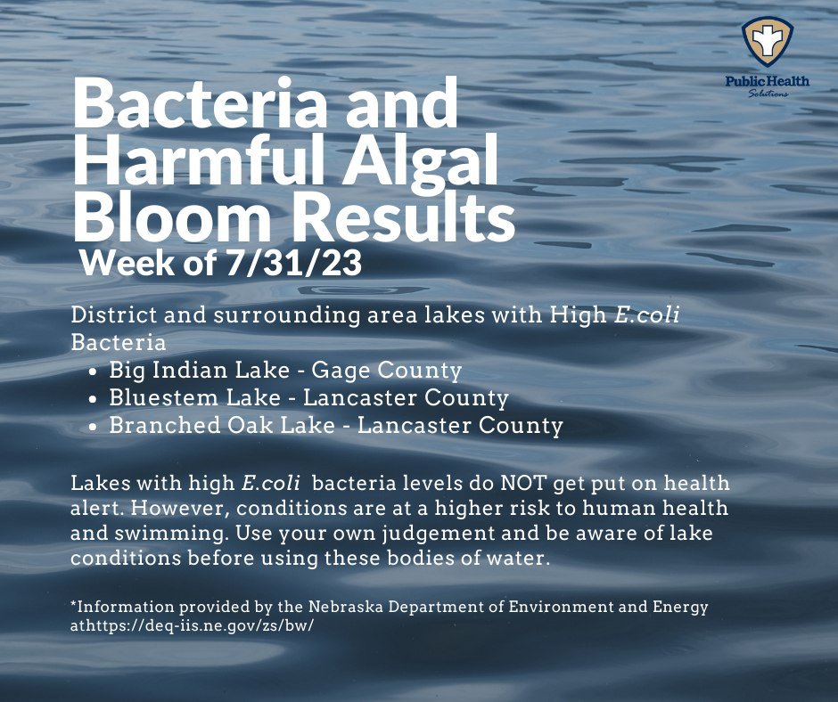 PHSHealthDept's tweet photo. A reminder before the weekend that all current lake health alerts can be found at the NDEE website here https://t.co/Uzu2HC9Ken

Have a great weekend!
#lakes https://t.co/mQd9cE7meM