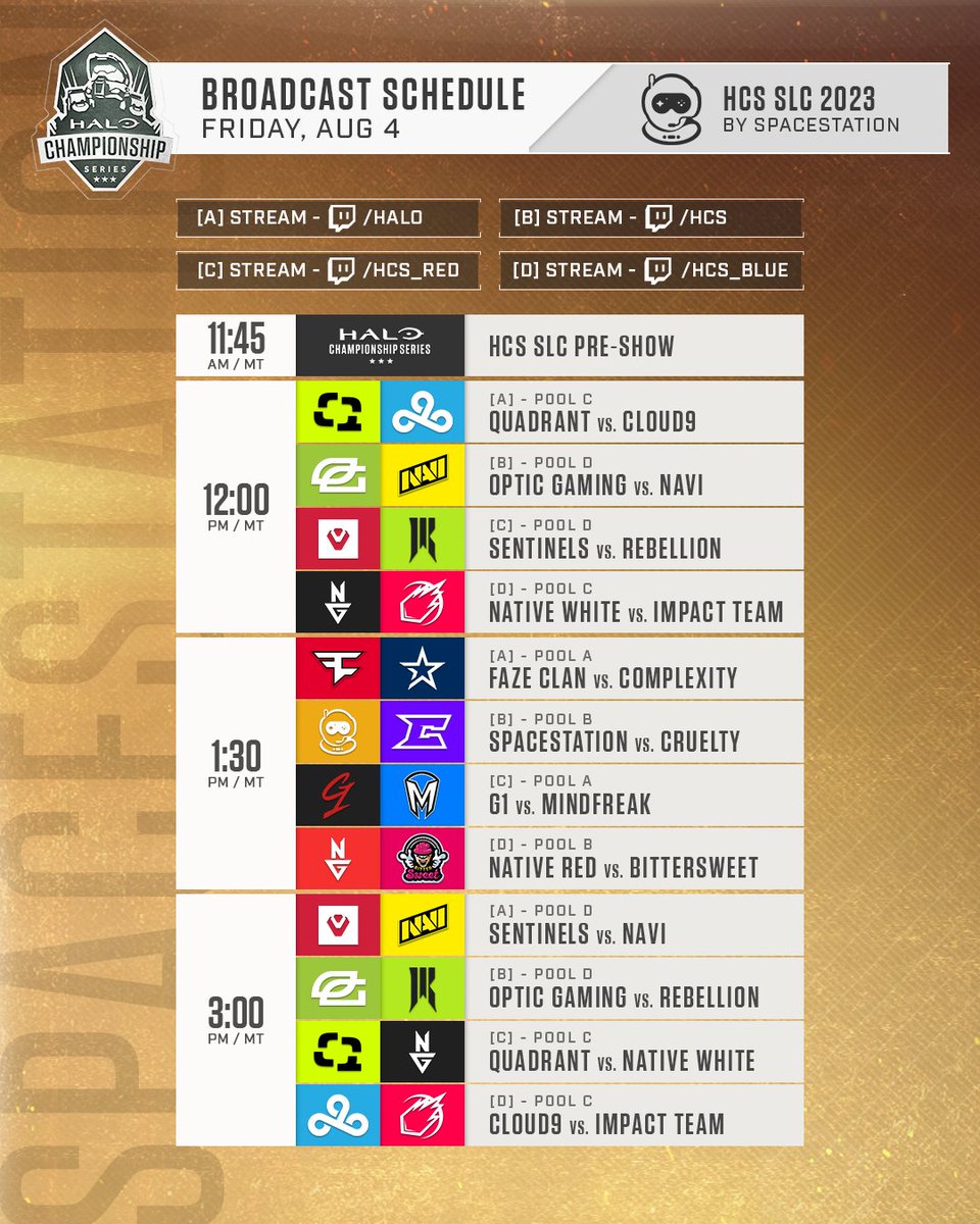 HCS's tweet photo. #HCSSLC23 DAY 1 SCHEDULE 📺

🟣 https://t.co/e5eElehCyu
🔴 https://t.co/C2JPcerJI3 https://t.co/qEyhC7cNlm