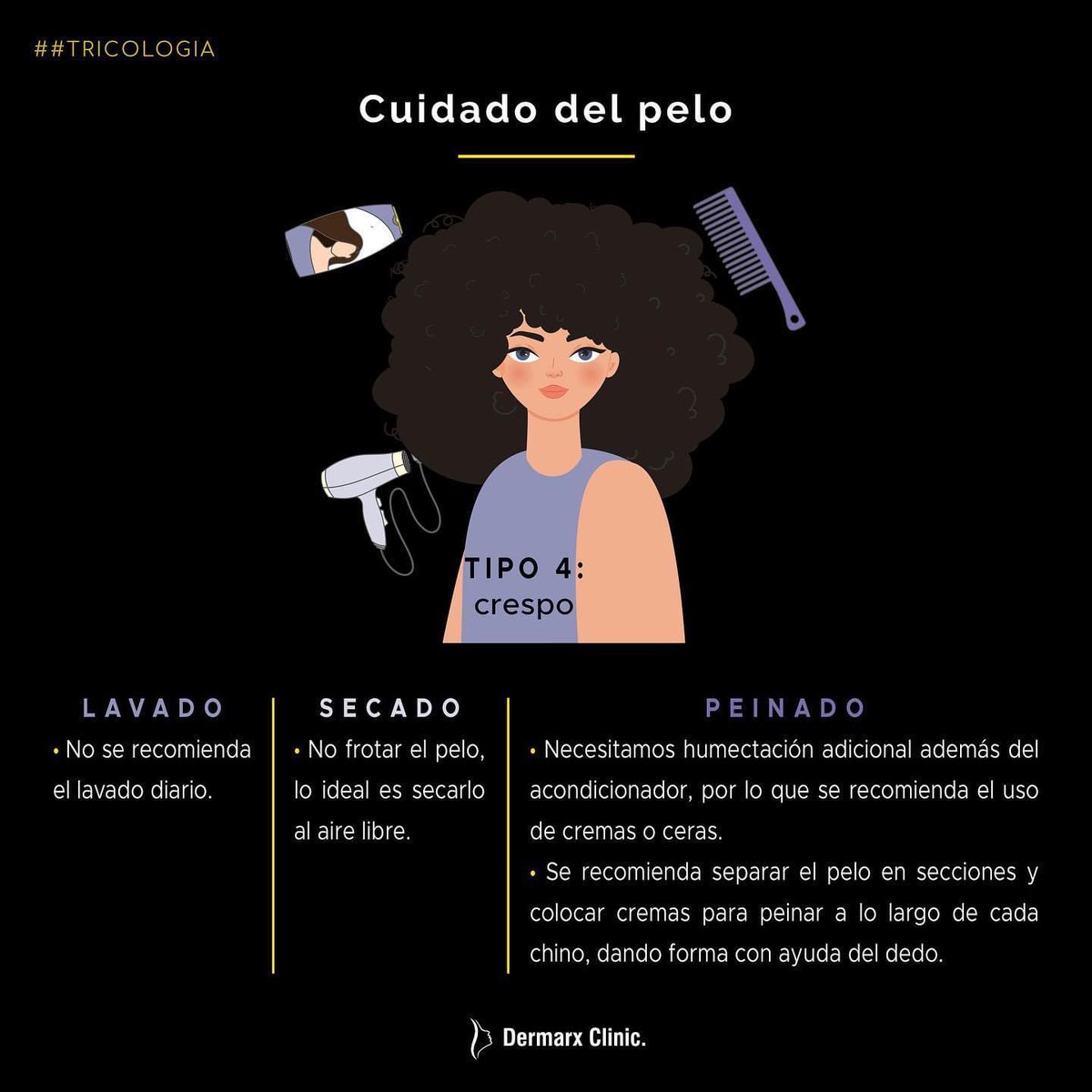 dermarxclinic's tweet photo. El cuidado de pelo que se recomienda depende del tipo de pelo, es decir si es lacio, ondulado, chino o crespo.
#hair #pelo #saludcapilar #cuidatupelo #cuidadocapilar #pelolacio #pelochino #peloondulado #pelocrespo #tricologia #dermatologia #dermatology #dermatologocertificado https://t.co/w9B18DritS