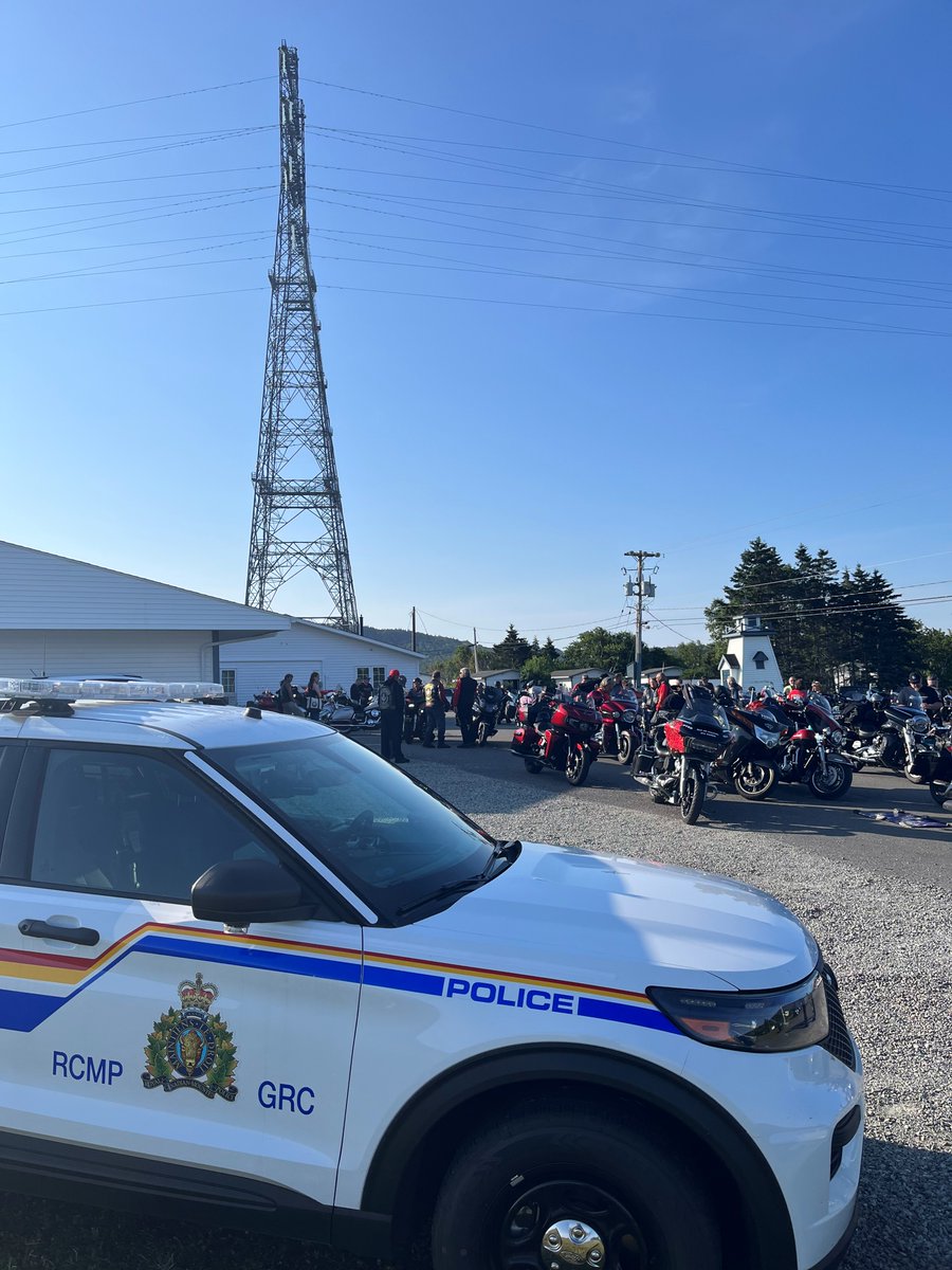 RCMPNS's tweet photo. Hey Nova Scotia! Be on the lookout for the  Rolling Barrage today and tomorrow. Riders are travelling from #AuldsCove to #Halifax and then Halifax to #Charlottetown, #PEI, over the next two days. 1/2 https://t.co/1bghBzfLxJ
