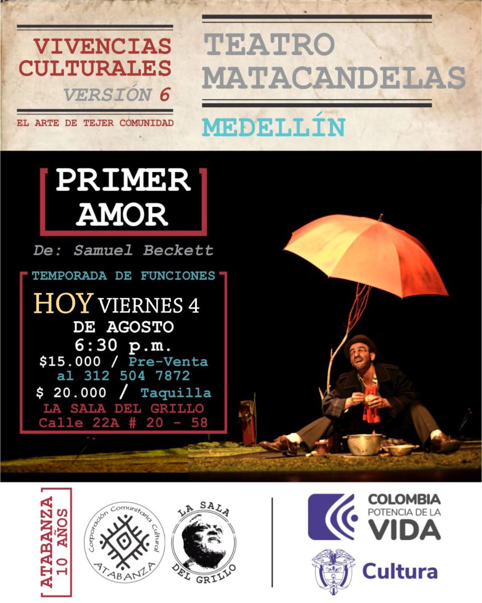 matacandelas's tweet photo. En Duitama, en La sala del Grillo estará Primer amor esta noche, 6:30pm. 🎭 https://t.co/NP6fBOqGNo