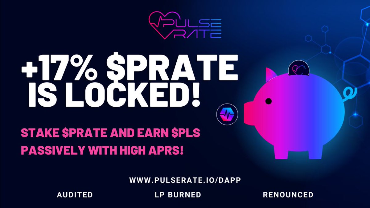 RUGCOIN_pump's tweet image. We are flying as a project and community 🌊🚀

17% of the $PRATE supply is locked in SSS 🔥🔥

Join here ⬇️ :

pulserate.io/dapp/?ref=0x49…

#PulseChain #Pulserate #PassiveIncome @Gr3gl3LH @Defi_NFT_Tommo @PulseRate_