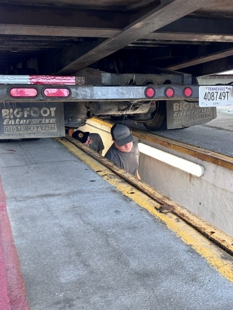 Observing as troopers pulled vehicles for inspection. This is one of the best educational experiences a trucking company can have. It allows us to see what might prompt a vehicle to be pulled in and what is expected when paperwork and equipment are checked. #FunFriday #inspection