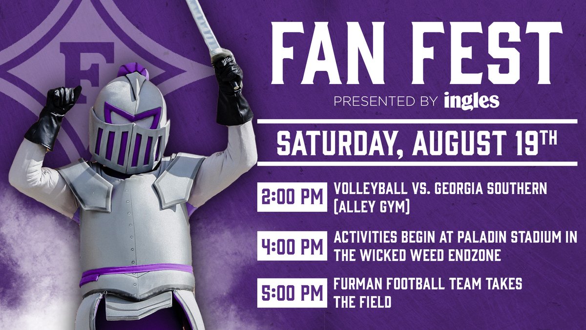 Happy #PurpleFriday, everyone! Don't forget to mark your calendars for Fan Fest presented by <a href="/InglesAdvantage/">Ingles Markets</a>! Check out the schedule of events below ⬇️
