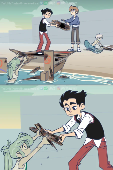 Unclutter🐠🪵  Read the comic on #WEBTOON:  #thelittletrashmaid #trashmaid #mermaid #savetheplanet