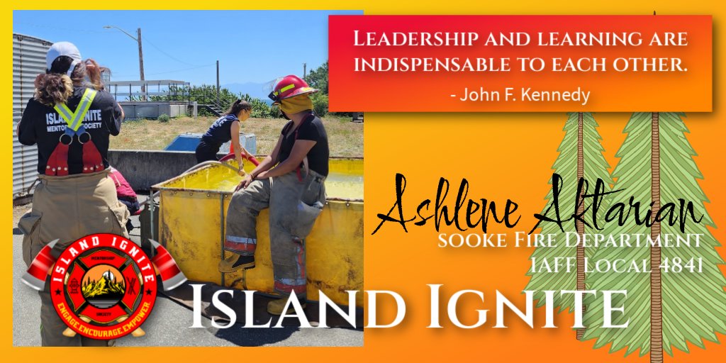 Thanks to Ashlene Aktarian of Sooke Fire and IAFF 4841 for joining us at Island Ignite 2023! Having her FireSmart knowledge and her participation at the Wildfire station was incredible and our participants learned the benefit of this important fire service role. #islandignite