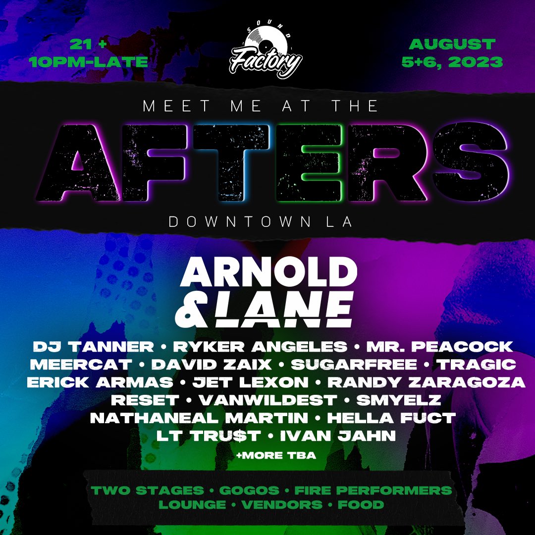 Three straight nights of after hours this weekend 😼 catch me slangin’ beats tonight and Sunday #thesoundfactoryla