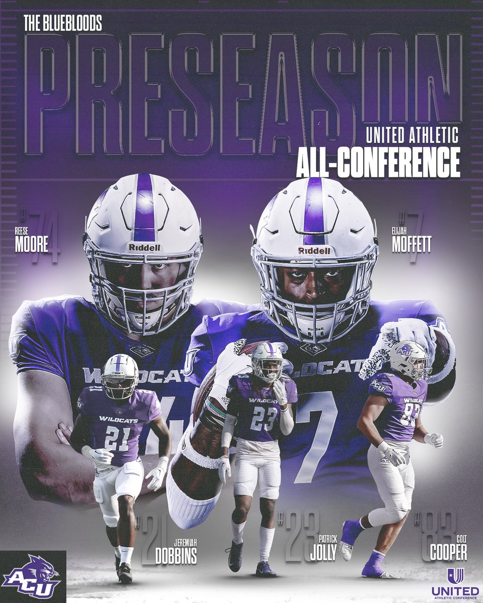 5️⃣ Wildcats are honored on the Preseason UAC Football All-Conference team by <a href="/The__Bluebloods/">FCS Football Central</a> 👏

📰: shorturl.at/yJ135

#CDT | #GoWildcats