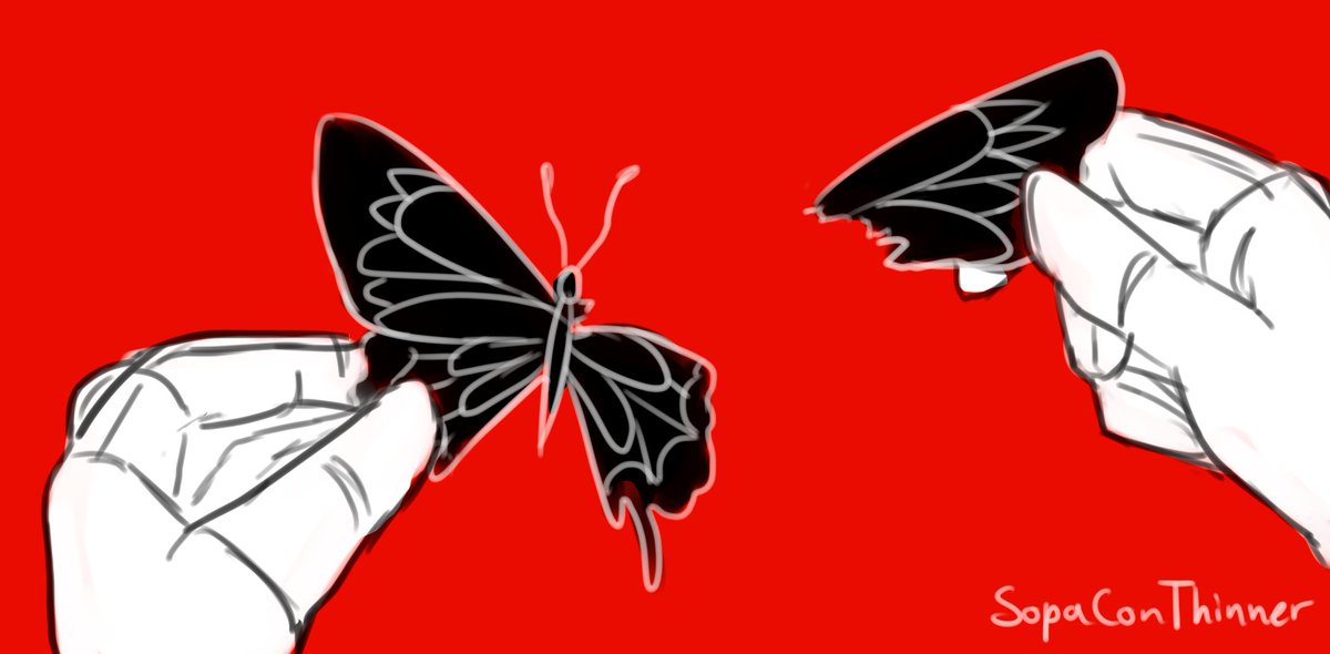 SopaConThinner's tweet image. &quot;I need this more than you&quot;
#OutOfSightOutOfMind update

the other day I saw a butterfly wing on the parking lot floor and thought-