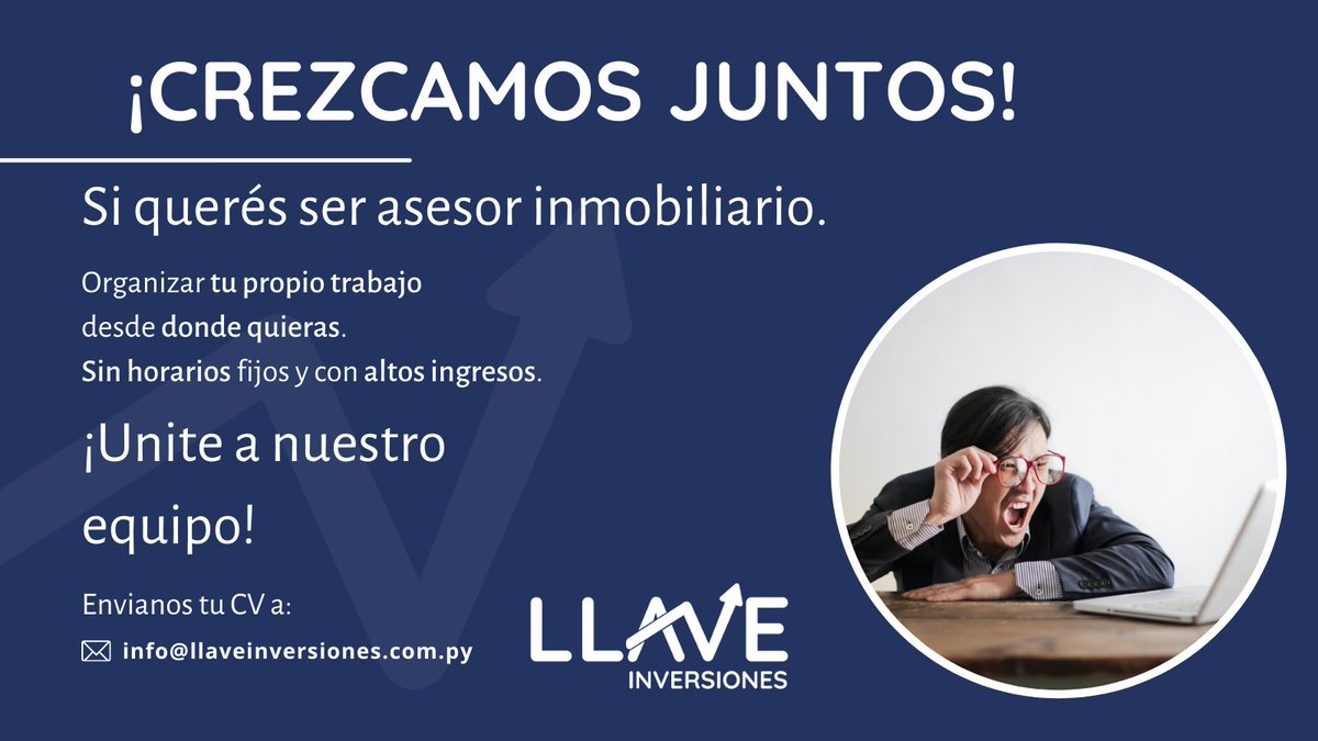 llavepy's tweet image. Movilidad propia (excluyente)
Buena presencia y dicción 
Ganas de liderar sus metas
Con experiencia en el rubro inmobiliario o en ventas
Perfil automotivado y proactivo/a
Fuertes habilidades de comunicación y negociación 

#llaveinversionespy