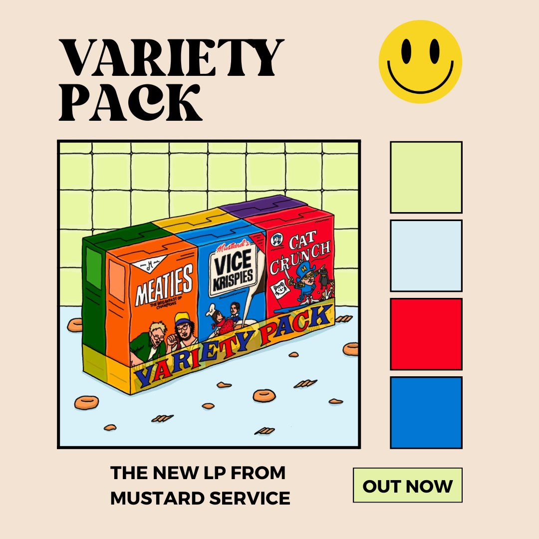 Zest rockers <a href="/mustard_service/">Mustard Service</a> have released their new LP project, 'Variety Pack', via ONErpm. Stream it today!

onerpm.link/varietypack