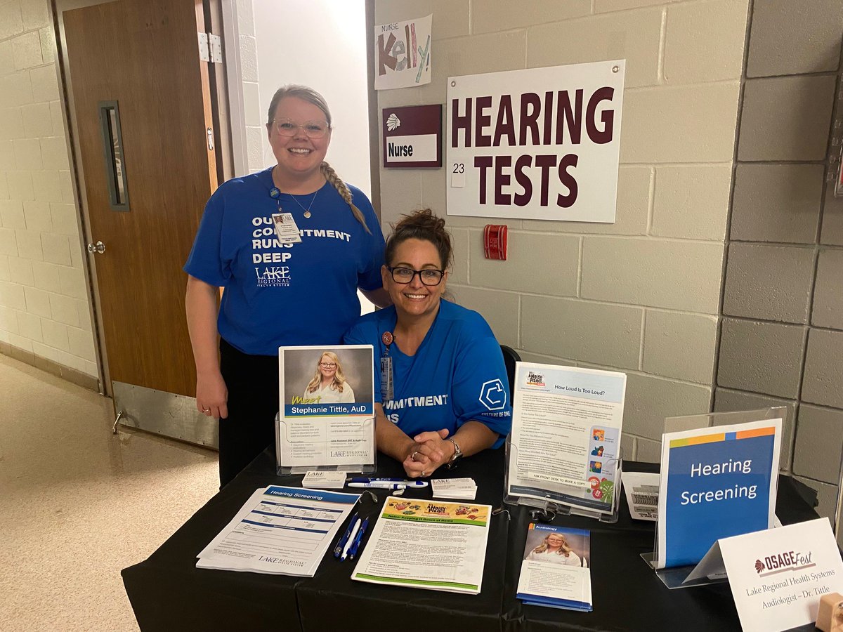 We are participating in the School of the Osage #backtoschool event: Osage FEST “Families Equipping for School Together”, on Wednesday August 9, from 3 p.m. to 7 p.m. 
Dr. Tittle will provide free hearing screenings for Osage students and their families at this event.