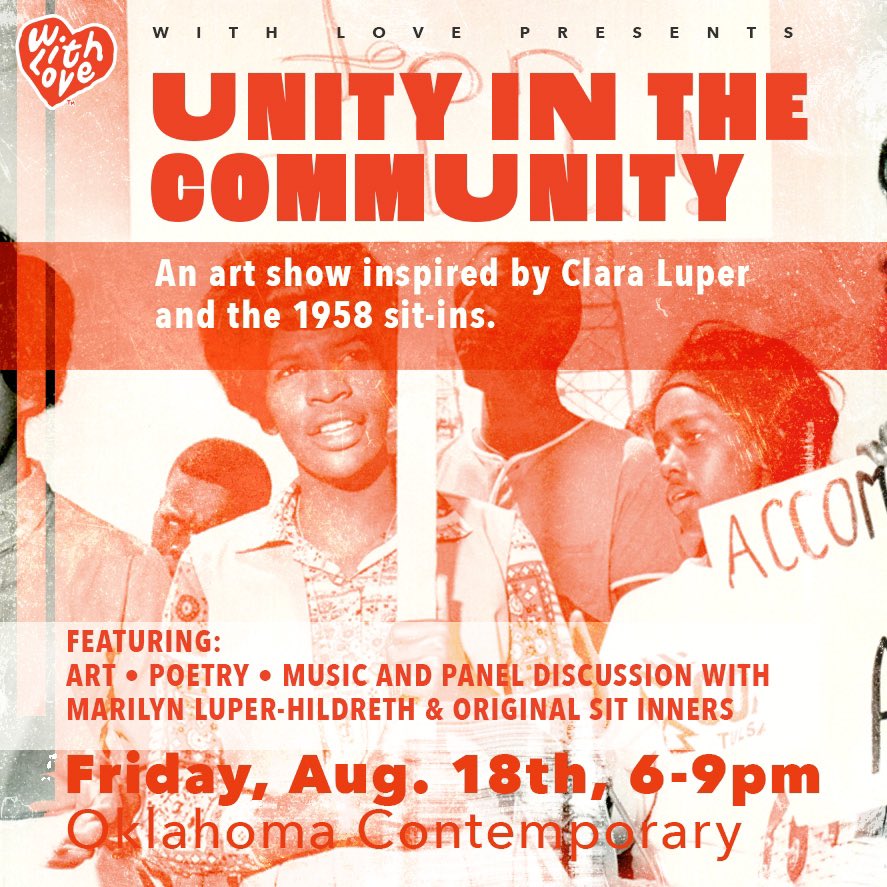 Our annual art show honoring Clara Luper and the sit ins of 1958 <a href="/ClaraLuper/">ClaraLuperLegacy</a>