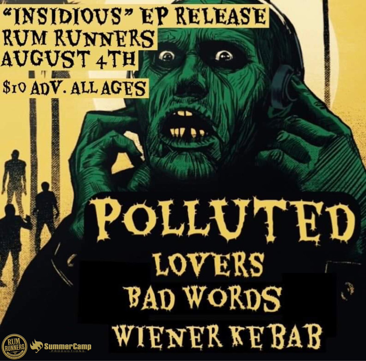 London's own Polluted celebrate the release of their new EP #Insidious tonight <a href="/londonmusichall/">London Music Hall</a>, along with Lovers, <a href="/wesaybadwords/">badwords</a>, and Wiener Kebabs.

Doors 7PM. Show 8PM. Licensed/All Ages.
Tickets at londonmusichall.com, or at the door.