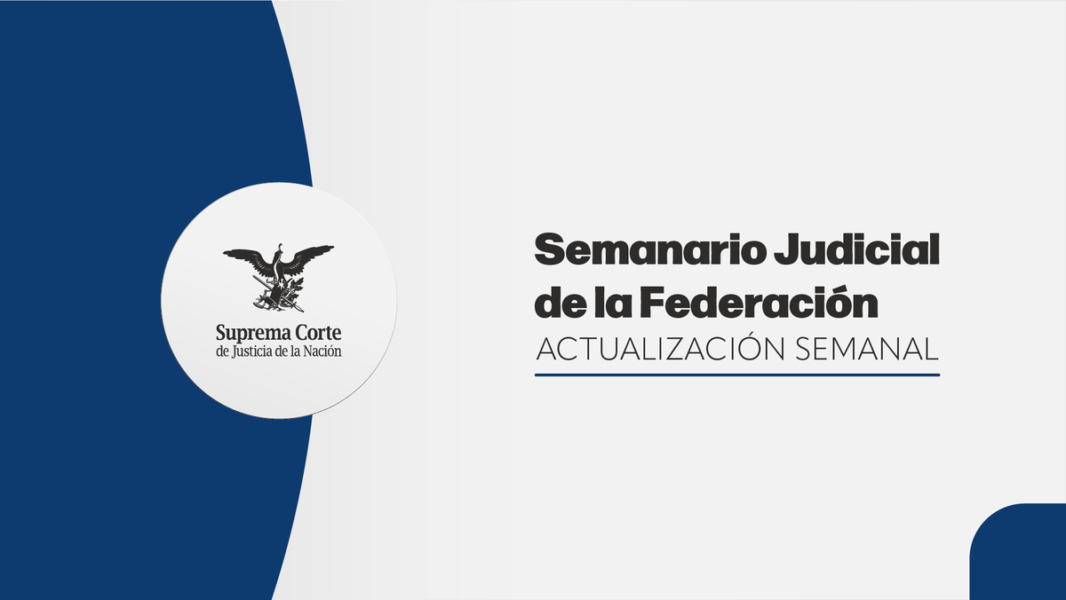 SCJN's tweet photo. Hoy en el #SJFSemanal se publican:

📌 67 tesis, 22 sentencias, 18 votos, 2 acuerdos

✅ Cosa juzgada y sus efectos directo y reflejo
✅ Pago de intereses moratorios por cargos no reconocidos a tarjeta de débito
🧵 https://t.co/22tuiFExr3