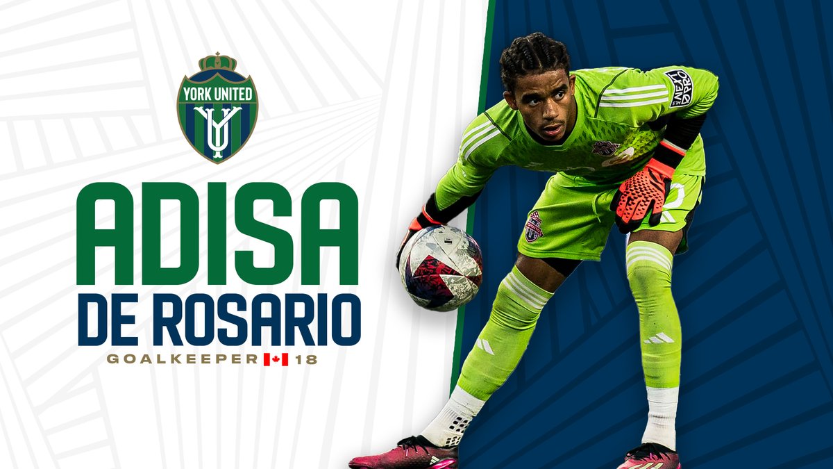 ✍️ Goalkeeper Adisa De Rosario will join The Nine Stripes on loan from @TorontoFCII through the end of the 2023 season. 🤝 Welcome Adisa! 🔗 tinyurl.com/5n93a7jt #WeAreUnited | #YorkUnitedFC