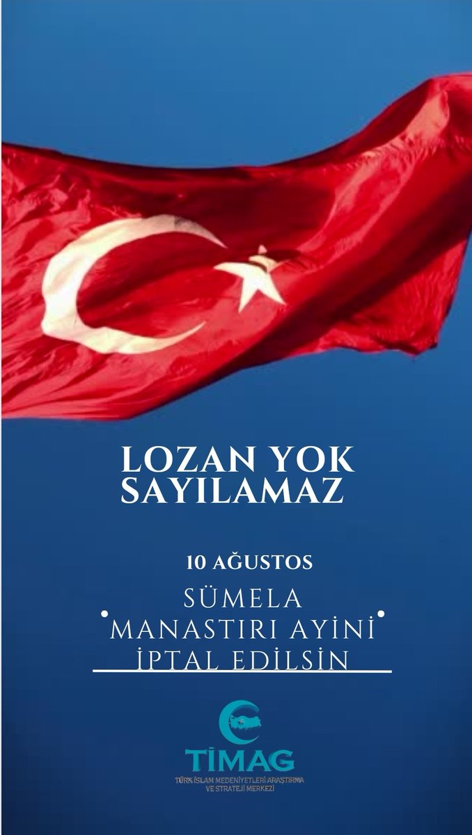 10 Ağustos Sümela Ayini iptal edilmelidir.
Lozan'ı yok sayarak "Ekümeniklik" iddiasında bulunan Rum Papazın hevesi kursağında bırakılmalıdır!
Kudretli Devlet'imizin basiretli yöneticileri egemenlik haklarımızı koruyacaktır!
<a href="/RTErdogan/">Recep Tayyip Erdoğan</a>
<a href="/HakanFidan/">Hakan Fidan</a>
#SONDAKİKA