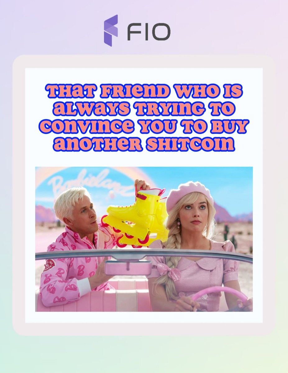 joinFIO's tweet photo. Tag THAT friend in the comments 😉🥴

#shitcoins #memecoins #altcoins #invest #crypto #barbie #MargotRobbie https://t.co/EC2ivPnPTy