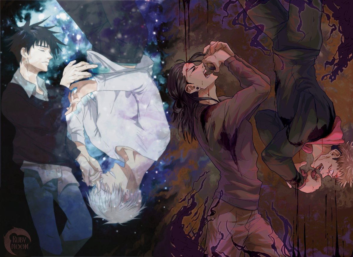 RubyMoon_Art's tweet photo. Destinies tied:
The blessed and The cursed
#gofushi #geyuu #gego #itafushi https://t.co/Hb27sov5aA