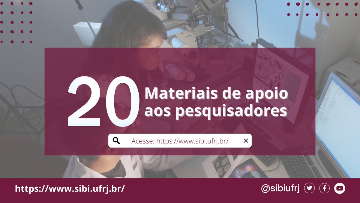SIBI_UFRJ's tweet photo. O SiBI UFRJ fez uma curadoria de diversos materiais de apoio aos pesquisadores, como e-books, guias e manuais, com o objetivo de contribuir no apoio ao desenvolvimento da pesquisa brasileira

https://t.co/n4JEK8KtgB

#ufrj #sibiufrj #apoioapesquisa #pesquisa #pesquisadores https://t.co/GGWlIkZfUY