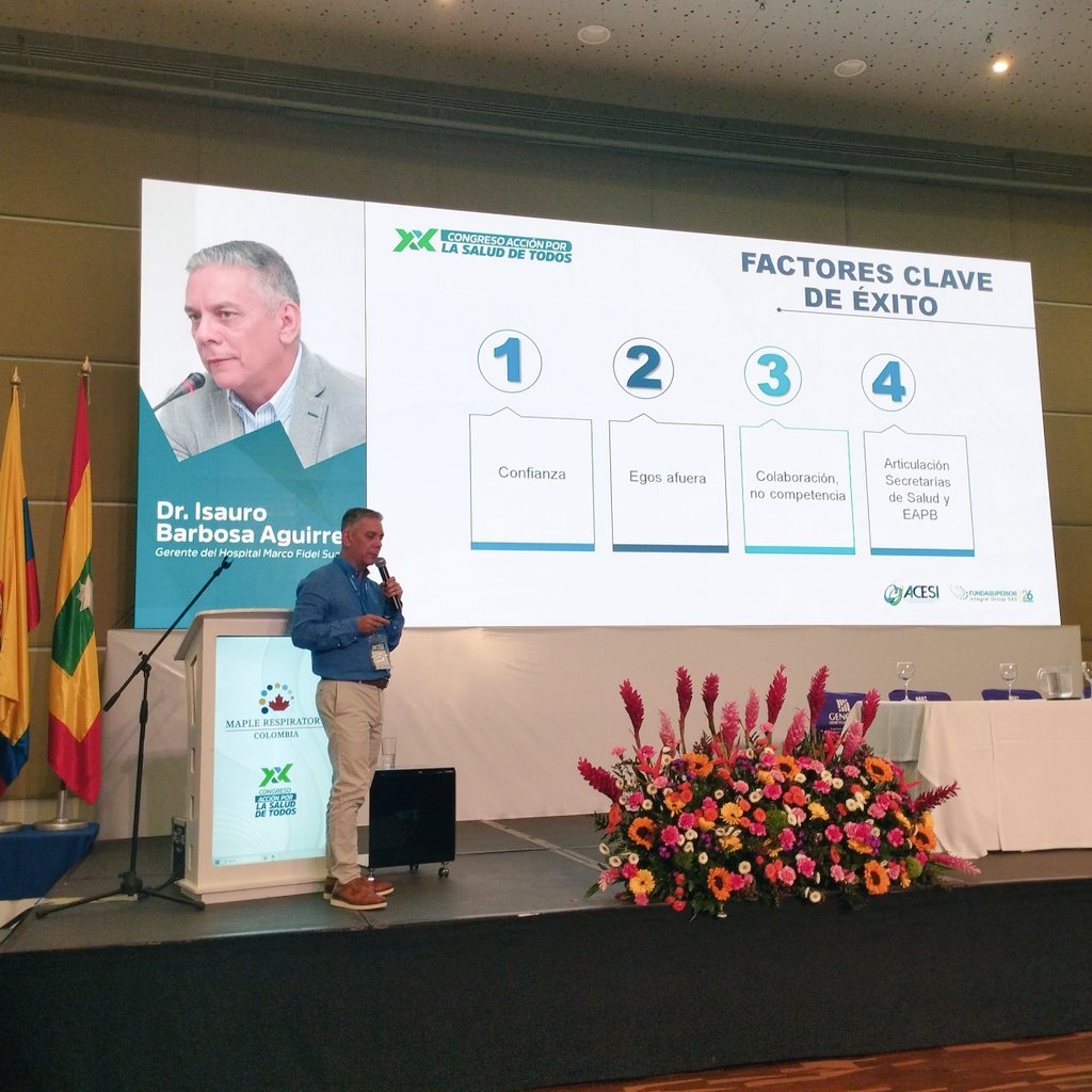 ACESIHOSPITALES's tweet photo. 📢 El Dr. Isauro Barbosa Aguirre, Gerente del @HospitalMFS 🏥 nos cuenta del posicionamiento de la #RedNova en Antioquia. 💼🌟 #AccionSalud #Dia2 @AesaAntioquia https://t.co/z1EMUdbIKo