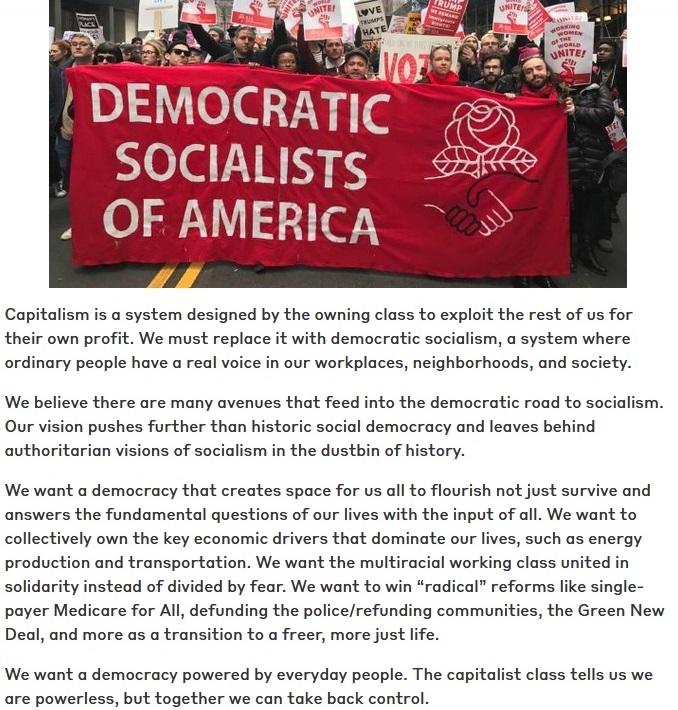 LARGE & ORGANIZED The Democratic Socialists of America (DSA) is the largest socialist organization in the United States, with over 92,000 members and chapters in all 50 states.