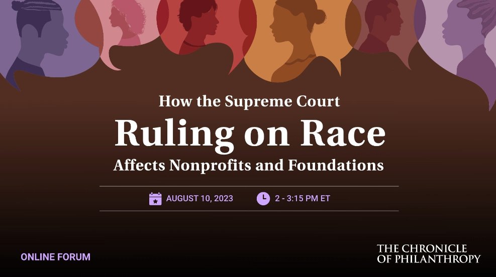 🏛️Join a 75-minute discussion to explore key issues & next steps in advancing diversity through philanthropy post-Supreme Court ruling. Legal experts & leaders will provide insights. Ideal for foundation & nonprofit leaders! 🎟️RSVP: bit.ly/3DsM7Dx @Philanthropy