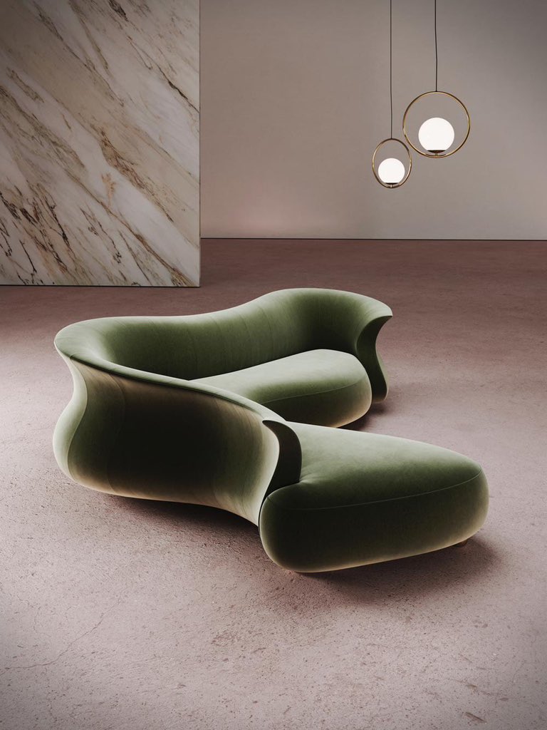 designdocument's tweet photo. "Amphora Corner" Wavy Sofa by Kestutis Spokas 🥑 https://t.co/nivEbcp5Vi