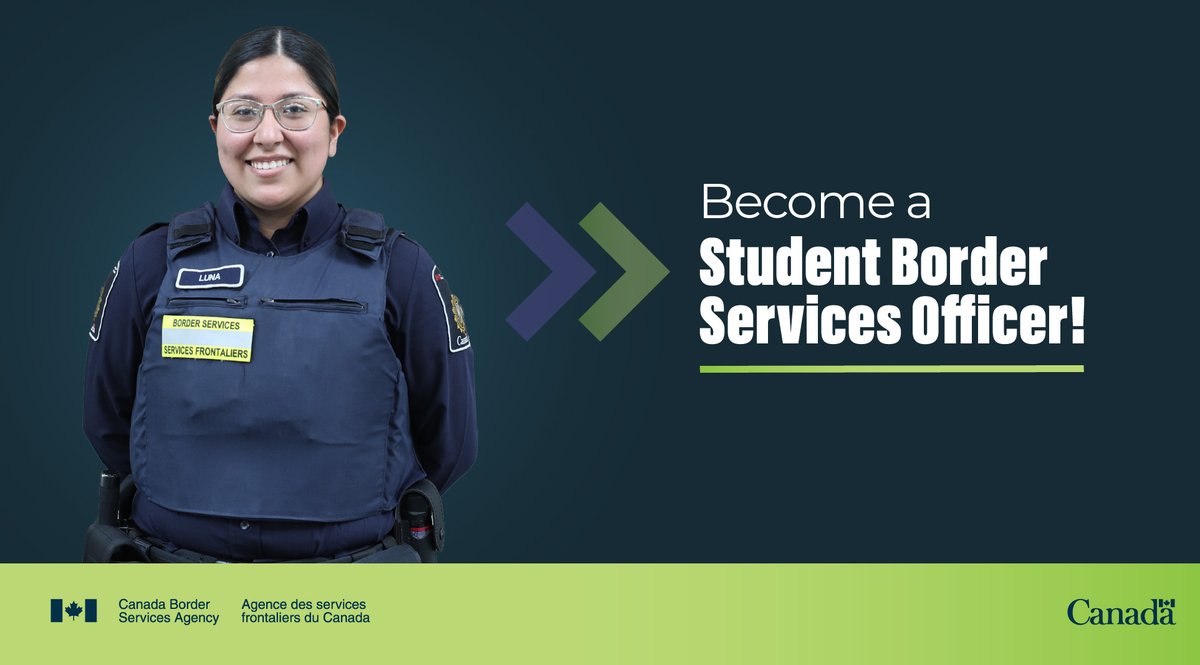 Students! Now’s your chance to work in a dynamic law enforcement environment.

We’ll soon be hiring student border services officers for summer 2024. Check out the job description: cbsa-asfc.gc.ca/job-emploi/stu…  

Interested? It goes live on GCJobs on August 8!